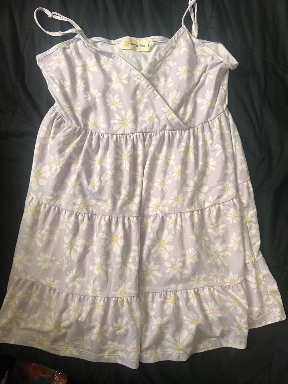 Ocean Drive Lavender Daisy Tiered Sundress